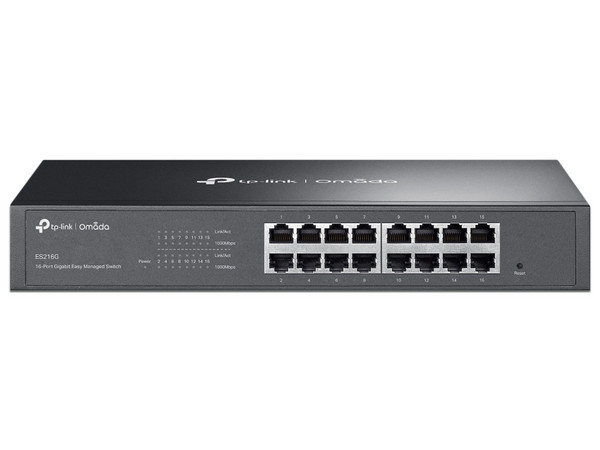 Switch TP-Link Omada ES208G de 16 puertos 10/100/1000Mbps, Administrable, Color Negro.
