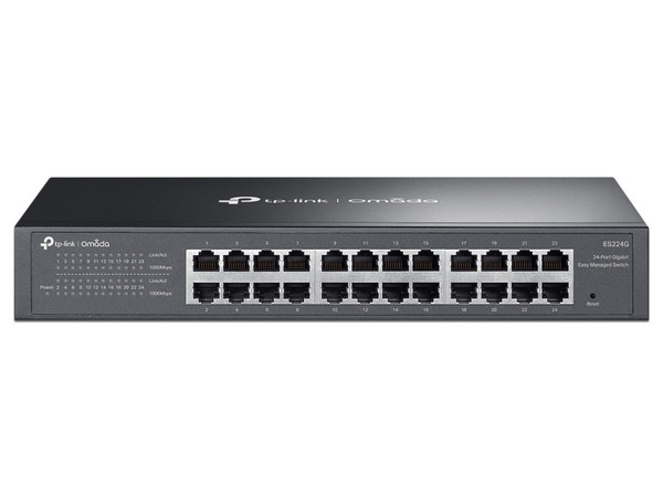 Switch Omada by TP-Link ES224G de 24 Puertos RJ-45 10/100/1000Mbps, Color Negro.