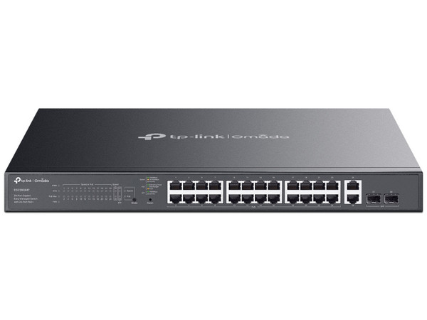Switch TP-Link ES228GMP de 28 Puertos RJ-45 10/100/1000 Mbps, Color Negro.