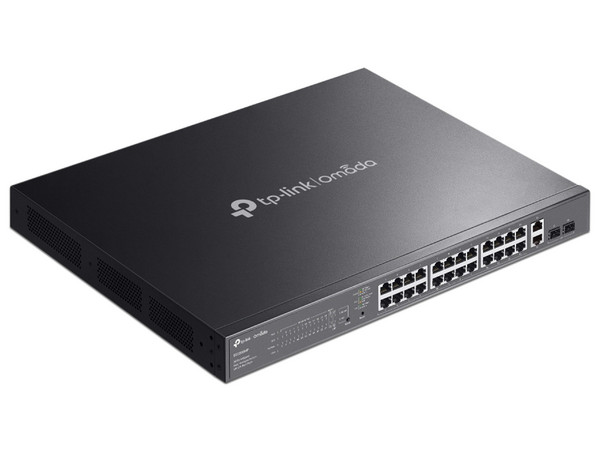 Switch TP-Link ES228GMP de 28 Puertos RJ-45 10/100/1000 Mbps, Color Negro.