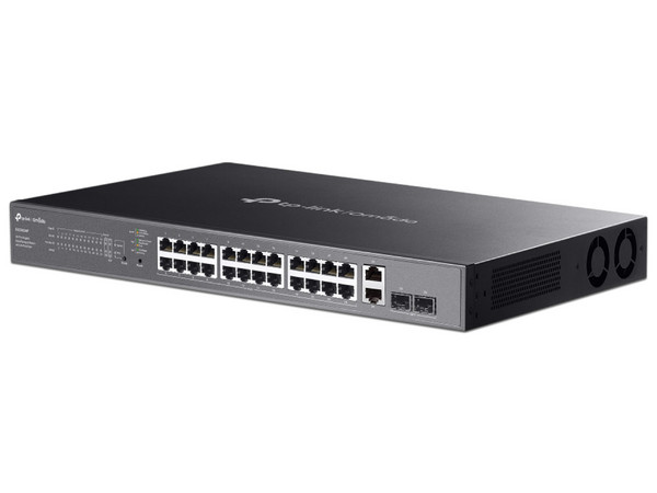 Switch TP-Link ES228GMP de 28 Puertos RJ-45 10/100/1000 Mbps, Color Negro.