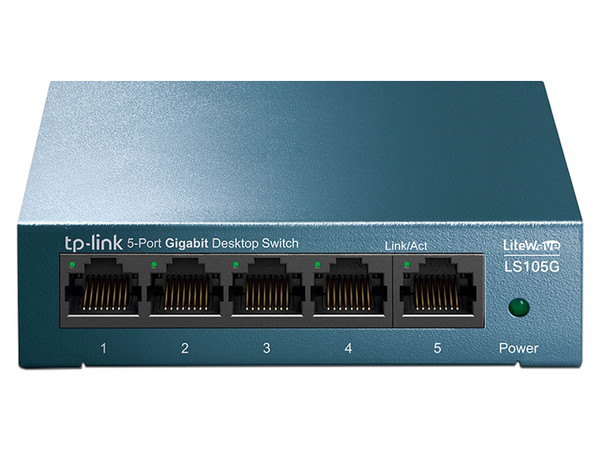 Switch No Administrable TP-LINK LS105G V4.4 de 5 Puertos 10/100/1000 Mbps, RJ-45. Color Azul.