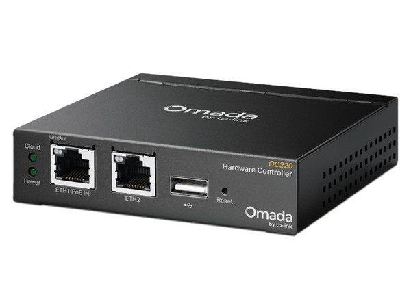 Controladora Cloud TP-LINK Omada OC220, Gestión Centralizada para hasta 100 Puntos de Acceso, Puertos 2x RJ45, 1x USB 2.0 y 1x Micro USB.