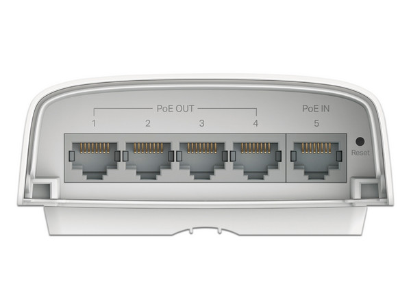Switch TP-Link Omada SG2005P-PD de 1 puerto Gigabit Ethernet PoE++ In y 4 puertos Gigabit Ethernet PoE+ Out.