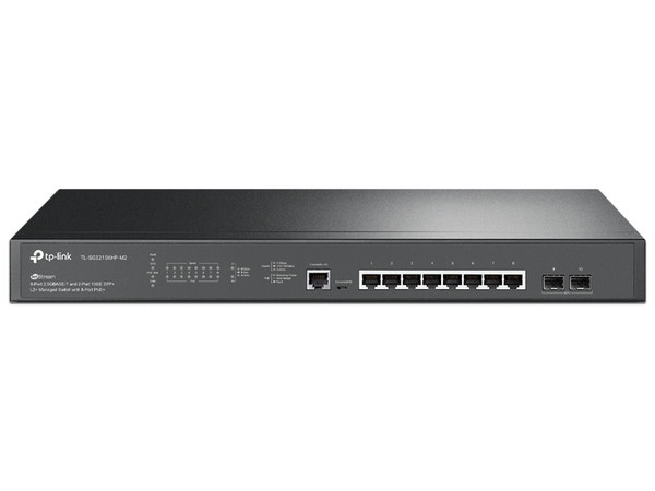 SwitchTP-Link JetStream TL-SG3210XHP-M2 Dispositivo de red gestionado L2+, 2.5G Ethernet (100/1000/2500), soporte para Energía sobre Ethernet (PoE), diseño de 1U, color negro