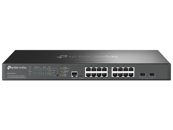 Switch L2+ TP-Link, SG3218XPM2, 16 Puertos 2.5G, 8 con PoE+, 2 SFP+ 10G, Administración Omada.