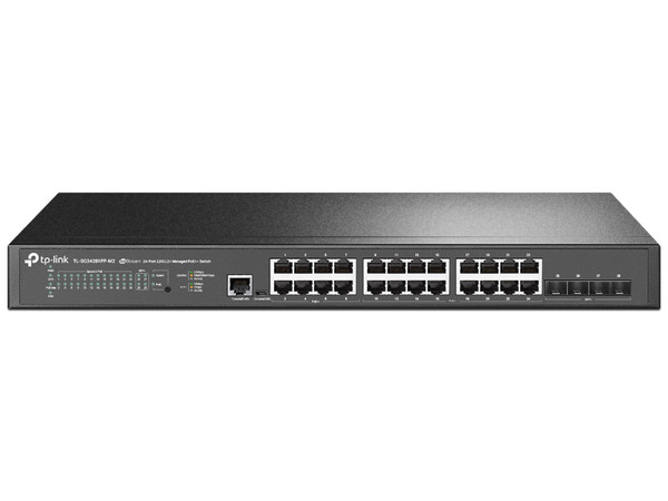 Switch TP-Link Gigabit Ethernet SG3428XPP-M2, 24 Puertos PoE+ 10/100/1000Mbps, 4 Puertos SFP+, 200 Gbit/s, 32,000 Entradas, Administrable.