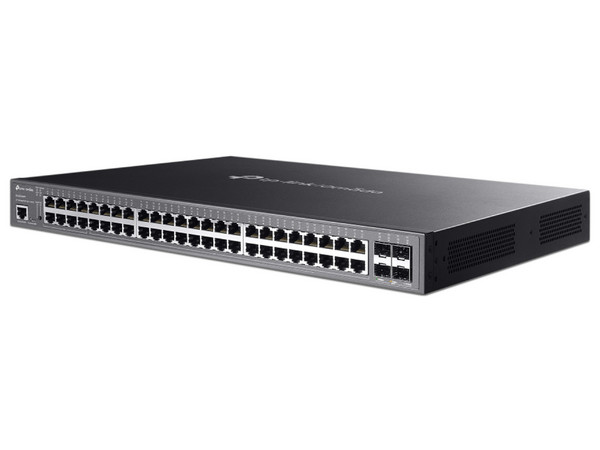 Switch Gigabit TP-Link Omada SG3428XMPP de 48 puertos PoE 2.5Gbps, 4 puertos SFP+ 10Gbps, Administrable L2+, para montaje en rack.