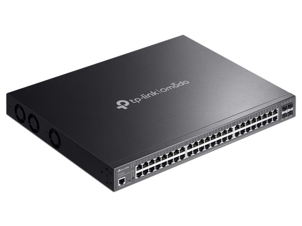 Switch Gigabit TP-Link Omada SG3428XMPP de 48 puertos PoE 2.5Gbps, 4 puertos SFP+ 10Gbps, Administrable L2+, para montaje en rack.