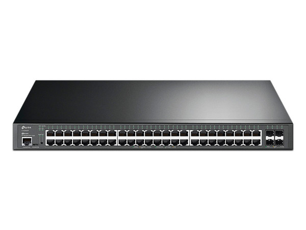 Switch TP-LINK Jetstream Administrable de 48 Puertos PoE+ 10/100/1000 Mbps RJ45 y 4 Puertos 10GE SFP+ L2+. Compatible con OMADA SDN