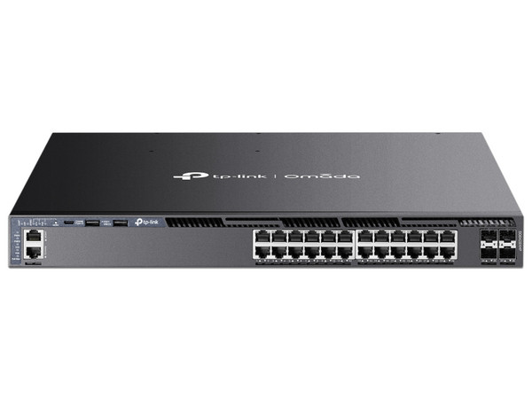 Switch Omada L3 TP-Link SG6428XHP, 24 Puertos RJ-45 10/100/1000 Mbps, 4 Puertos PoE, Color Negro.