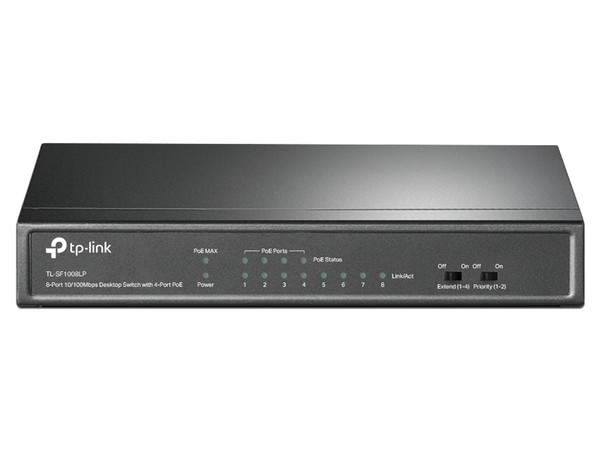 Switch TP-Link TL-SF1008LP de 8 puertos 10/100Mbps R-J45 con 4 puertos PoE.