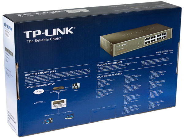 Switch TP-Link de 16 puertos 10/100Mbps, para montaje en rack.