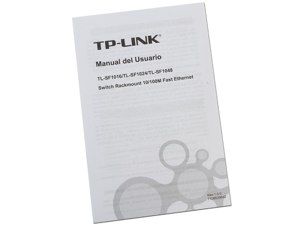Switch TP-LINK de 24 puertos 10/100Mbps, para montaje en rack.