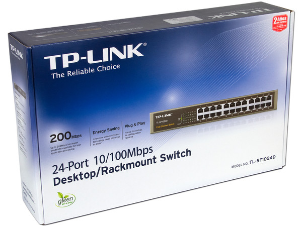 Switch TP-Link de 24 puertos 10/100Mbps.