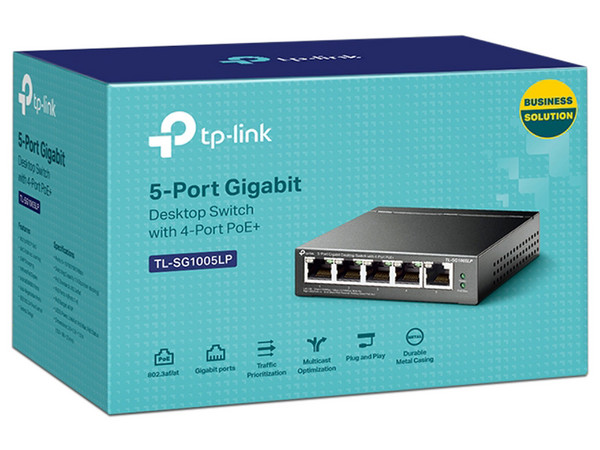 TP-LINK - TL-SG1005LP - Switch de escritorio Gigabit de 5 puertos con 4 puertos PoE+