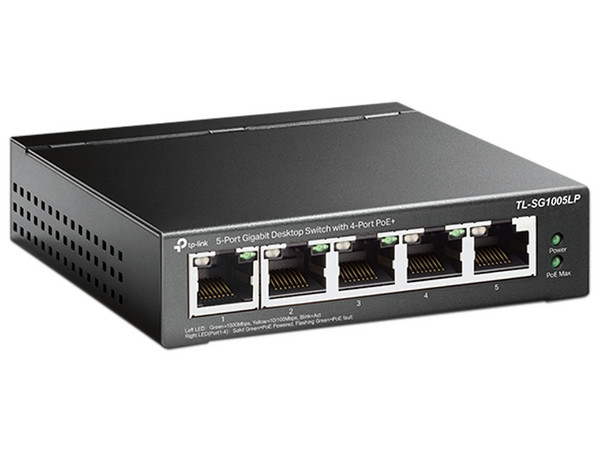 TP-LINK - TL-SG1005LP - Switch de escritorio Gigabit de 5 puertos con 4 puertos PoE+