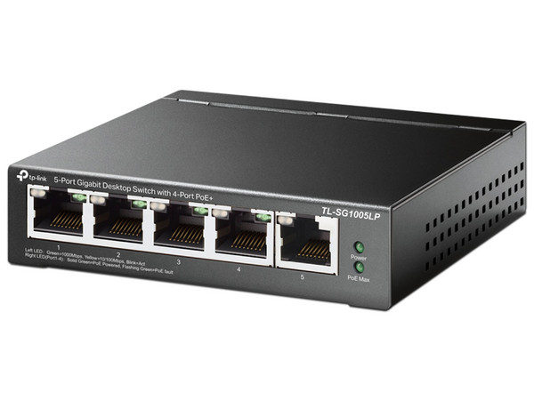 TP-LINK - TL-SG1005LP - Switch de escritorio Gigabit de 5 puertos con 4 puertos PoE+
