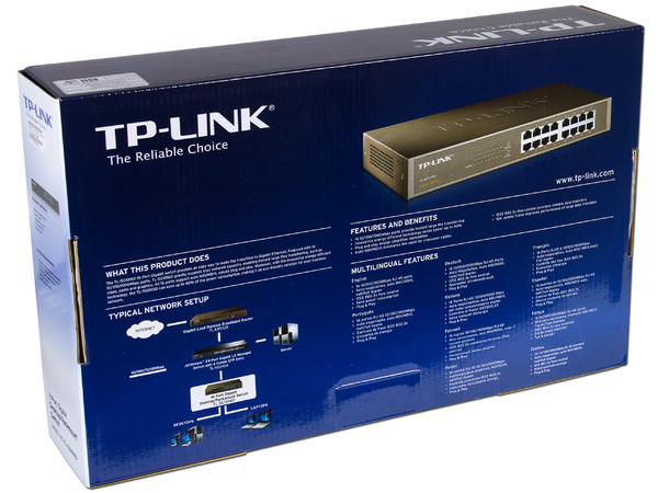 Switch TP-Link de 16 puertos  Gigabit 10/100/1000 Mbps, para montaje en rack.