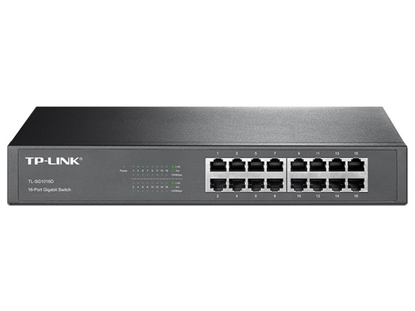 Switch No Administrable TP-LINK TL-SG1016D V13.0, 16 Puertos RJ-45 1000 Mbps, 8000 Entradas Mac, 32 Gbit/s, Rack 1U. Color Negro.