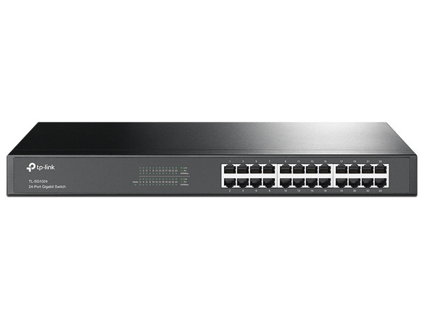 Switch No Administrable TP-LINK TL-SG1024 V16.4, 24 Puertos RJ-45 1000 Mbps, 8000 Entradas Mac, 48 Gbit/s, Rack 1U. Color Negro.