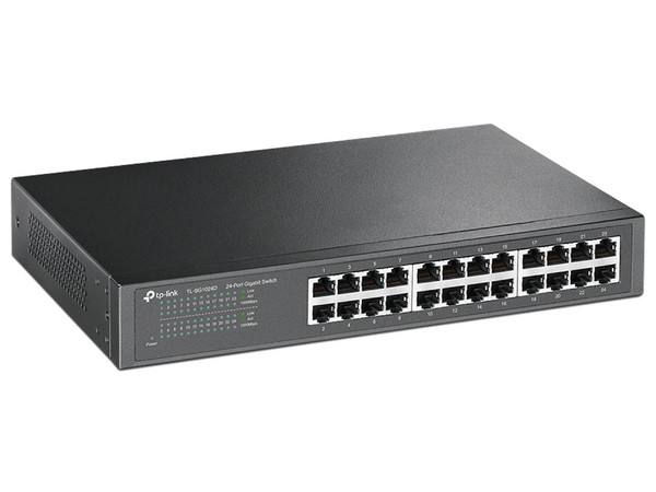 Switch No Administrable TP-LINK TL-SG1024D V11.4, 24 Puertos RJ-45 1000 Mbps, 8000 Entradas Mac, 48 Gbit/s, Rack 1U. Color Negro.