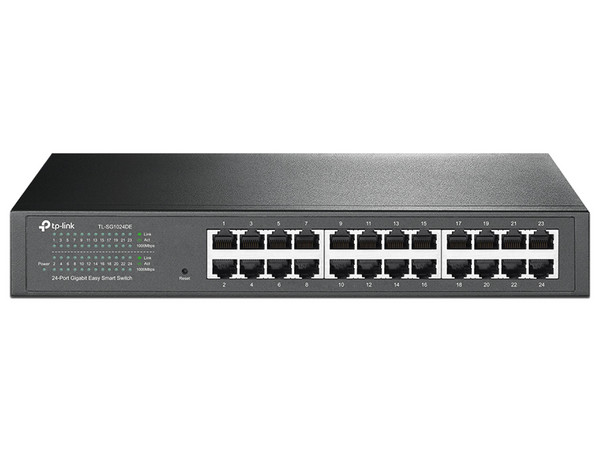 Switch Administrable TP-LINK TL-SG1024DE V7.4, 24 Puertos RJ-45 1000 Mbps, 8000 Entradas Mac, 48 Gbit/s, Rack 1U. Color Gris.