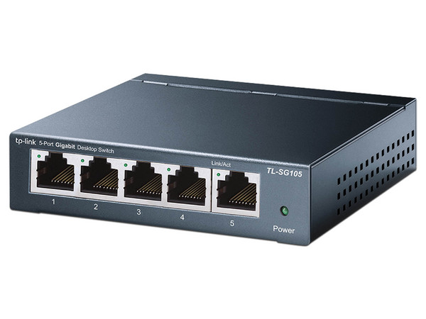 Switch No Administrable TP-LINK TL-SG105 V9.0, 5 Puertos RJ-45 1000 Mbps, 2048 Entradas Mac, 10 Gbit/s. Color Negro.