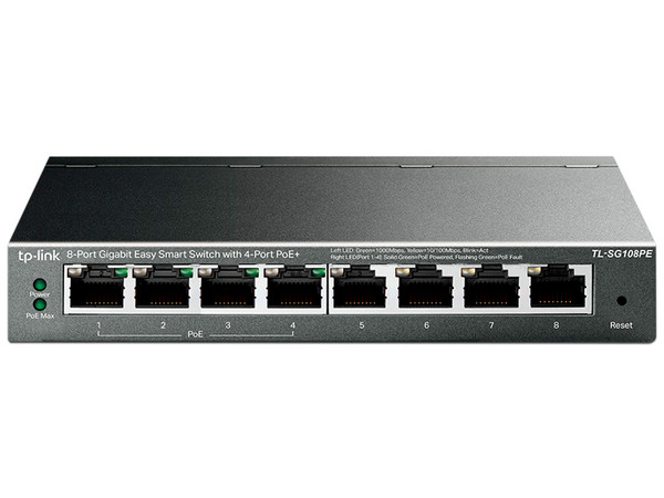 Switch Easy Smart TP-LINK TL-SG108PE - Negro, 8 puertos (Hasta 4 puertos PoE)