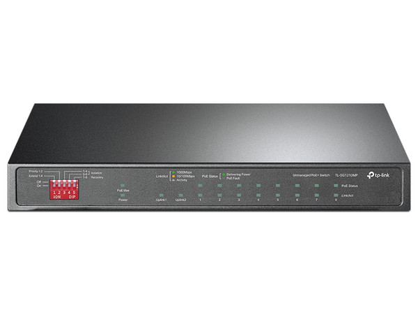 Switch TP-Link TL-SG1210MP con 10 puertos Gigabit PoE y 1 puerto SFP combinado.