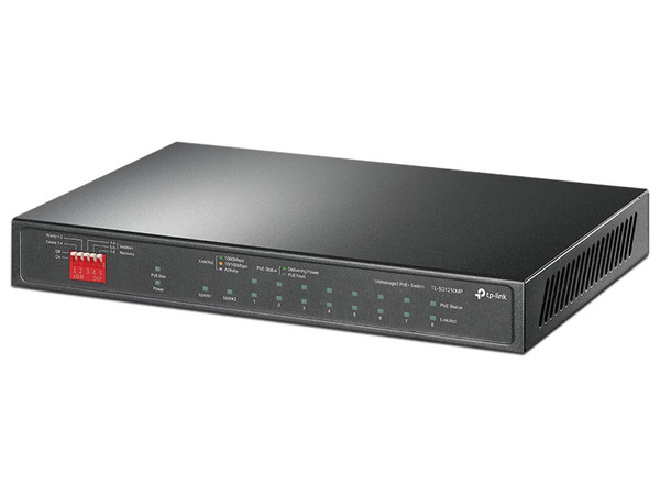 Switch TP-Link TL-SG1210MP con 10 puertos Gigabit PoE y 1 puerto SFP combinado.