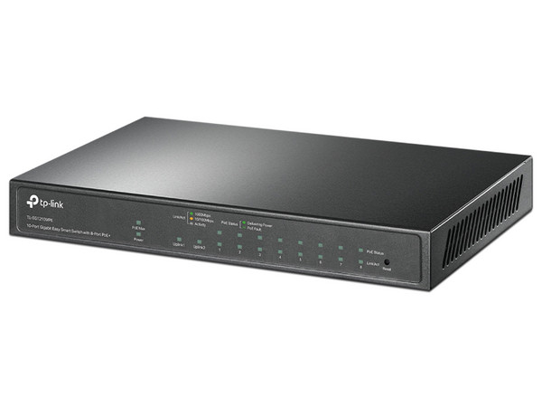 Switch TP-Link TL-SG1210MPE de 10 puertos Gigabit Ethernet (8 puertos PoE), y 1 puerto combo Gigabit SFP/RJ45.