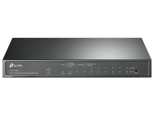 Switch TP-Link TL-SG1210MPE de 10 puertos Gigabit Ethernet (8 puertos PoE), y 1 puerto combo Gigabit SFP/RJ45.