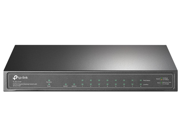 Switch TP-Link TL-SG1210P de 9 puertos 10/100/1000 Mbps y 1 puerto SFP, PoE. No administrable.