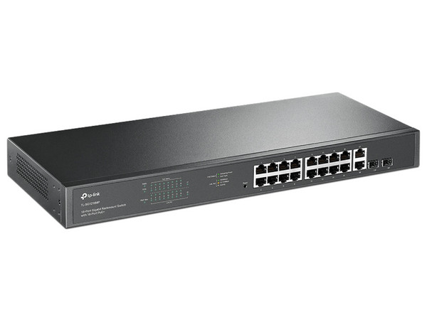 Switch No Administrable TP-LINK TL-SG1218MP V5.4, 16 Puertos RJ-45 10/100/1000 Mbps, 2 Puertos SFP, 8000 Entradas Mac, 36 Gbit/s. Color Negro.