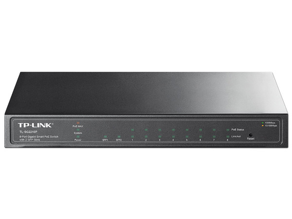 Switch Gigabit TP-LINK TL-SG2210P, 8 Puertos PoE 10/100/1000Mbps, 2 ranuras SFP.