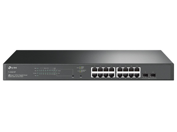 Switch Gestionado L2/L2+ TP-Link JetStream TL-SG2218P con 16 puertos Gigabit, 2 ranuras SFP, Energía sobre Ethernet (PoE), 1U.