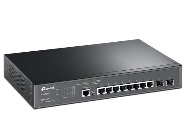 Switch Administrable L2 TP-LINK TL-SG3210, 8 Puertos 10/100/1000Mbps, 2 Combo Slots SFP JetStream.