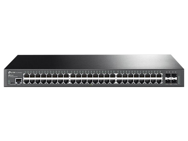 Switch Administrable TP-LINK TL-SG3452X de 48 puertos 10/100/1000, 4 Gigabit SFP+, 1 MicroUSB y 1 puerto de consola RJ-45.