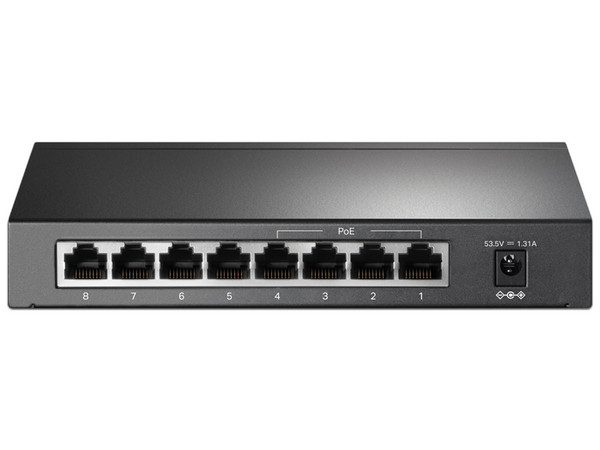 Switch TP-LINK de 8 Puertos, 10/100 Mbps, 4 Puertos PoE 41W, modo extensor PoE hasta 250 metros.