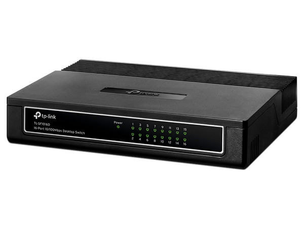Switch TP-Link TLSF1016D de 16 puertos RJ45 10/100 Mbps, No Administrable.