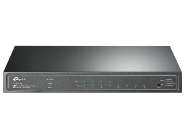 Switch TP-Link TLSG2008P de 8 Puertos (10/100/1000 Mbps), 4 Puertos PoE, Color Negro.