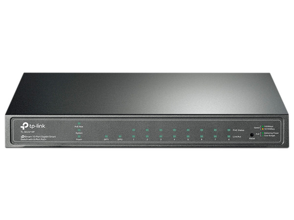 Switch TP-LINK de 8 Puertos 10/100/1000 Mbps, 2 Puertos SFP, 8 puertos PoE.