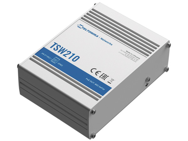 Switch Industrial No-Administrable Teltonika de 8 puertos Gigabit, 2 SFP 1G, Carcasa de Aluminio.

