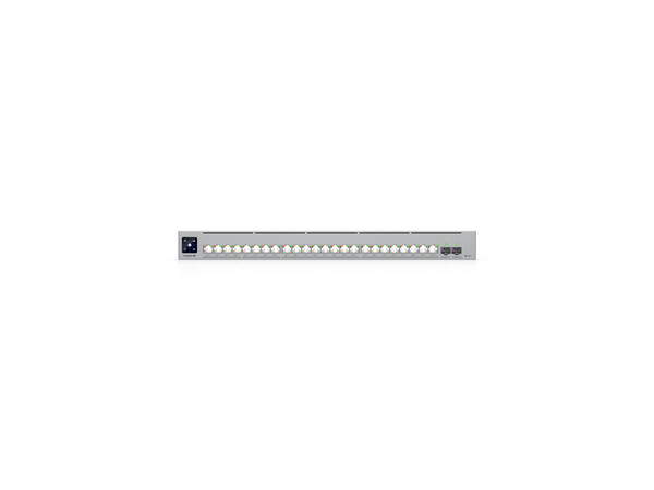 Switch Ubiquiti Networks Enterprise Campus 24 PoE ECS-24-POE, 16 puertos 10 GbE con PoE+++, 8 puertos 2.5 GbE con PoE+++, 2 Puertos Ethernet SFP28 de 25G, Administración Capa 3. Color Plata.