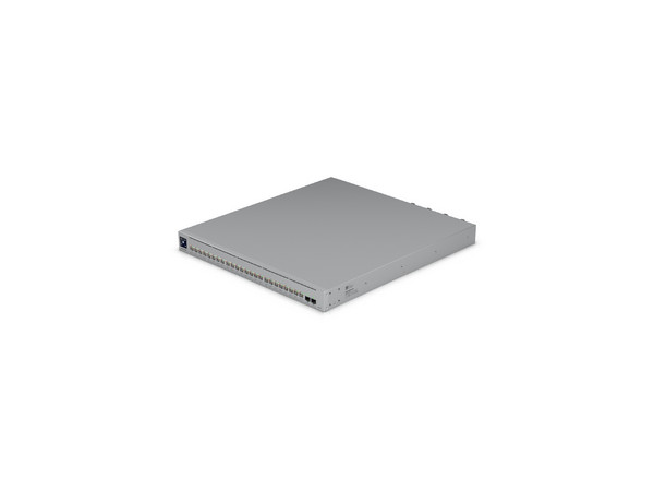 Switch Ubiquiti Networks Enterprise Campus 24 PoE ECS-24-POE, 16 puertos 10 GbE con PoE+++, 8 puertos 2.5 GbE con PoE+++, 2 Puertos Ethernet SFP28 de 25G, Administración Capa 3. Color Plata.