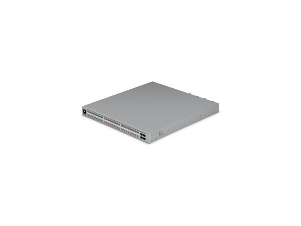 Switch Ubiquiti Networks Enterprise Campus 48 PoE ECS-48-POE, 32 puertos 10 GbE con PoE+++, 16 puertos 2.5 GbE con PoE+++, 4 Puertos Ethernet SFP28 de 25G, Administración Capa 3. Color Plata.