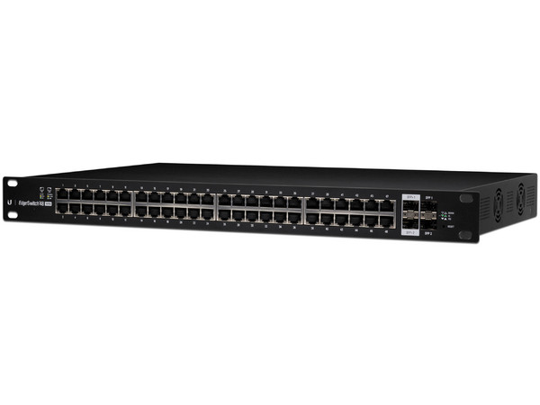 Switch Ubiquiti Networks EdgeSwitch de 48 puertos 10/100/1000Mbps, 4 puertos SFP para montaje en rack, PoE.
