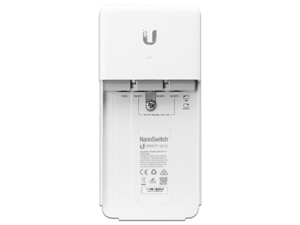 Switch Ubiquiti NanoSwitch N-SW, 4 puertos PoE 10/100/1000Mbps, hasta 4Gbps.