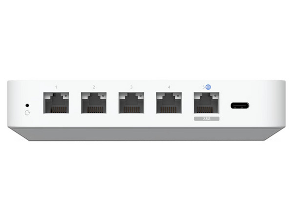 UniFi Cloud Gateway Router Multi WAN Con Balanceo Y Failover, Administra Hasta 30 Dispositivos, 1 Puerto WAN 2.5 GbE, 4 Puertos LAN Gigabit.